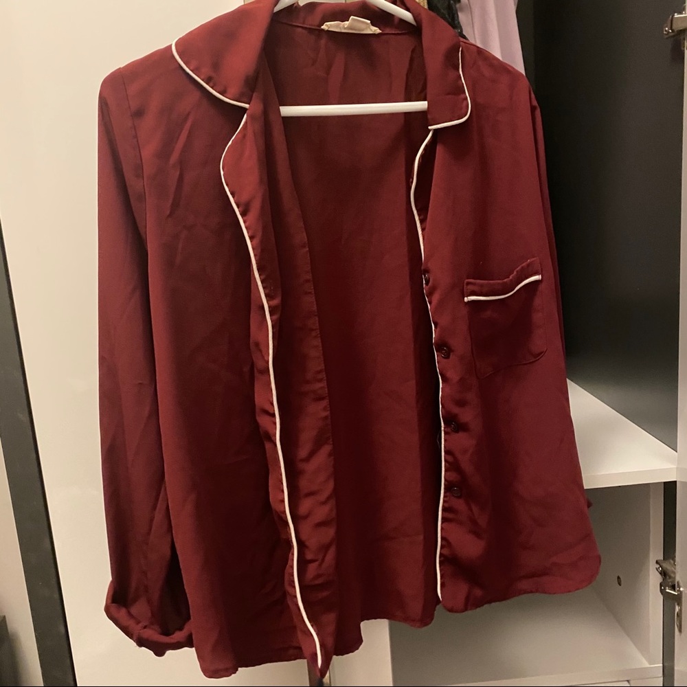 Burgundy button up